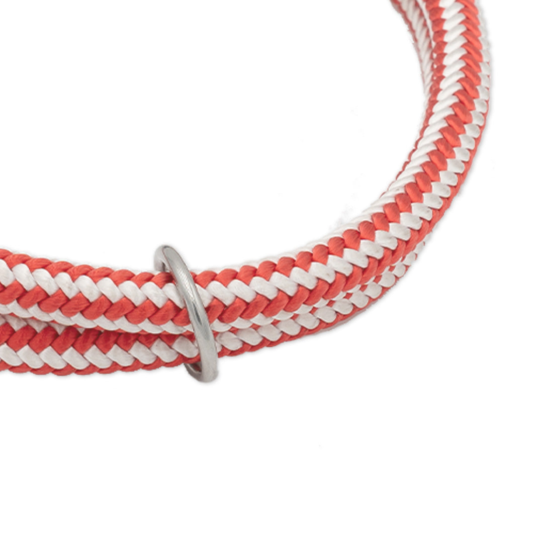 Salmon Rope Dog Collar, detail